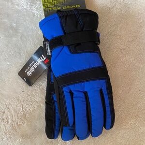 NWT Boys Blue Black Winter Gloves M/L 8-20